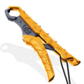 SNAIL TRAIL 7.5/9 Floating Fish Gripper Fishing Grabber Catfish Mouth Pliers Caught Bass Holder Digital Scale Hook Clamp Saltwater Lip Grip Tool with Lanyard Gifts for Men Yellow-Gray
