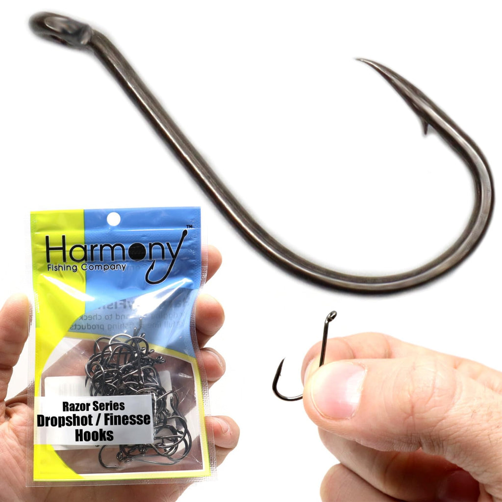 Harmony Fishing - Razor Series Finesse Dropshot Fishing Hooks (Size 1 (10 Pack))