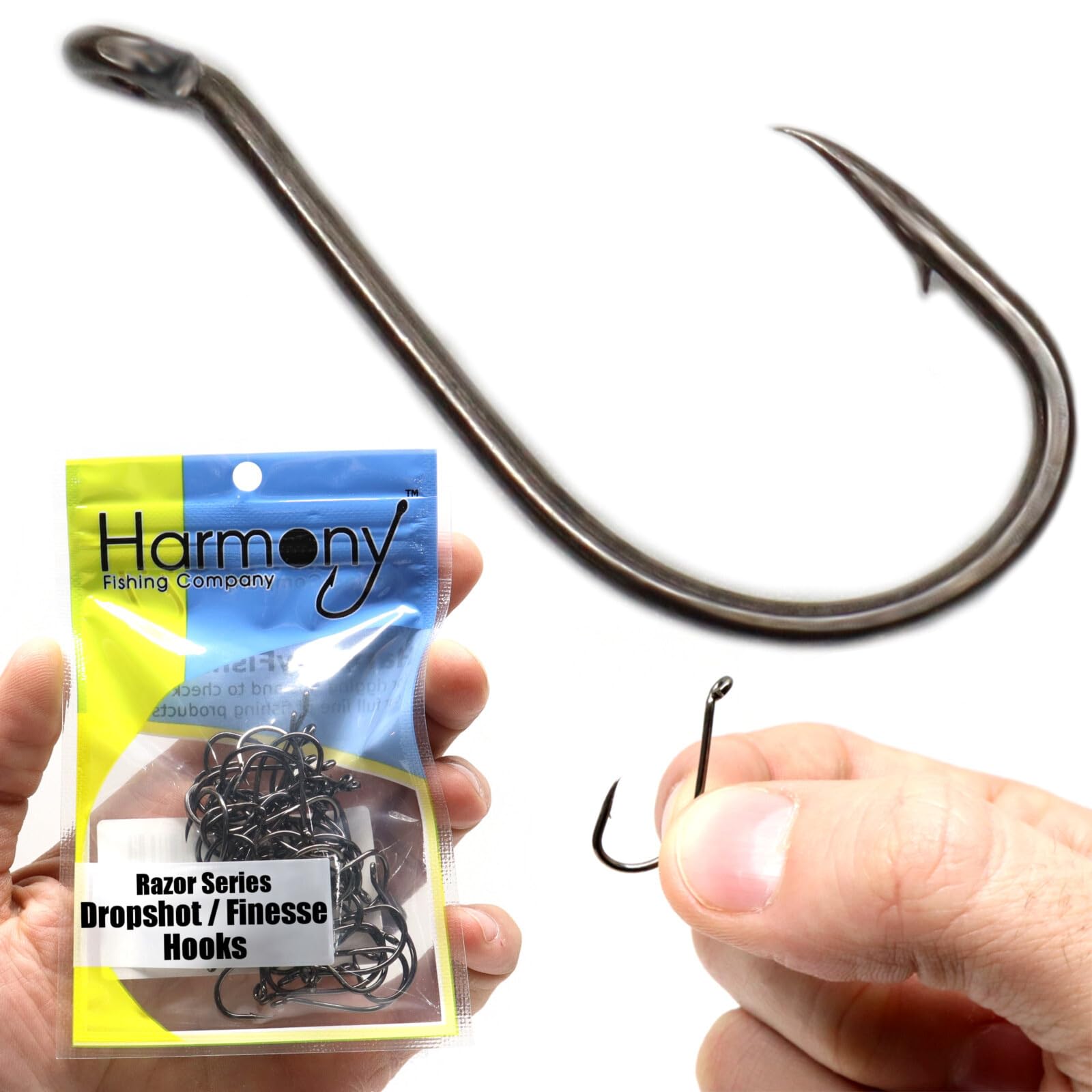 Harmony Fishing - Razor Series Finesse Dropshot Fishing Hooks (Size 1 (10 Pack))