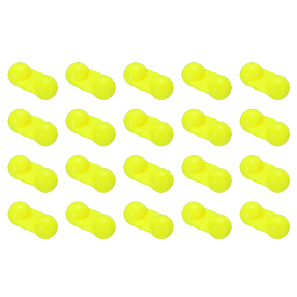 PATIKIL Fishing Double Rattle Beads 20 Pack ABS Plastic Catfish Rattles Rig Fishing Bells Sea Fishing Beads Accessory for Lures Fish Yellow