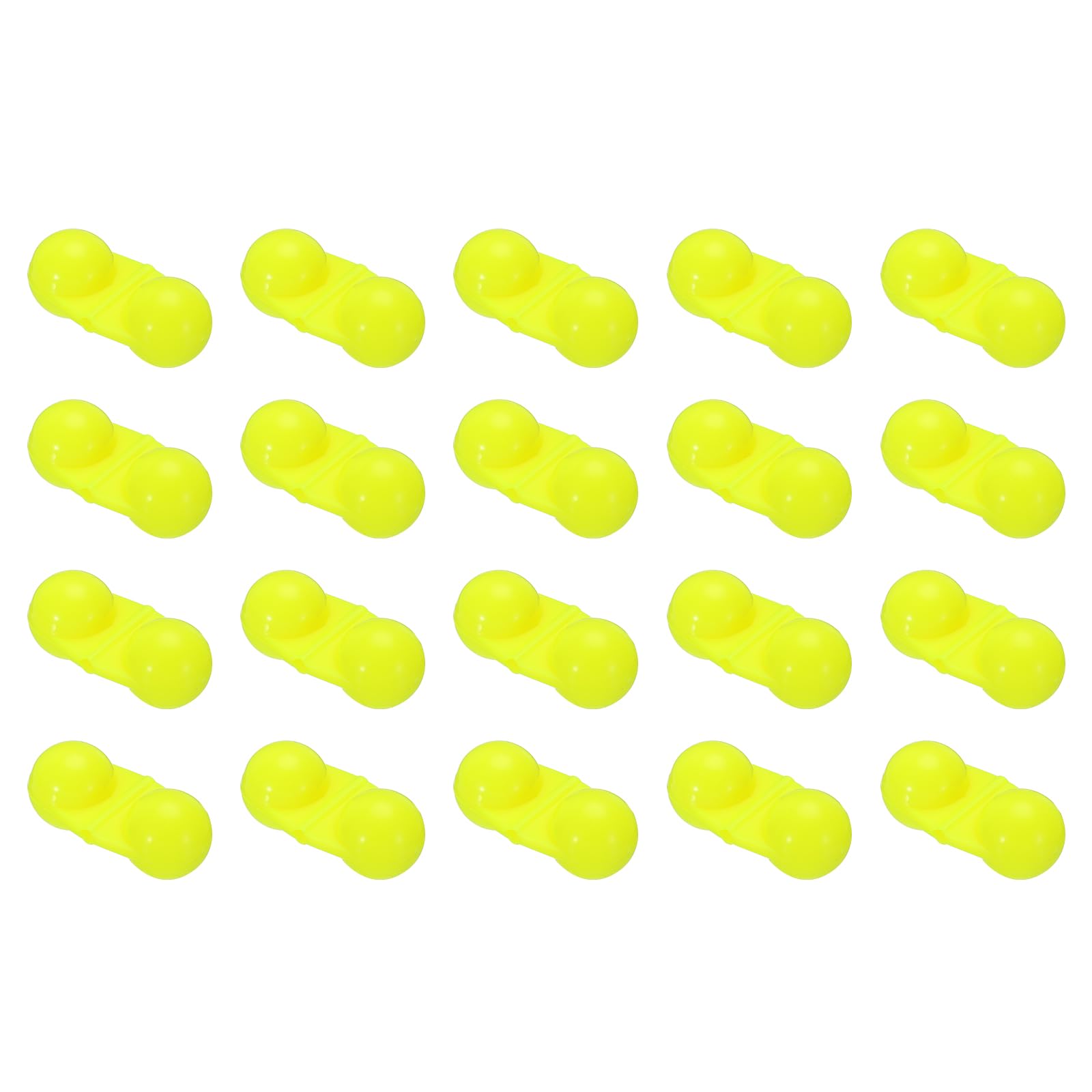 PATIKIL Fishing Double Rattle Beads 20 Pack ABS Plastic Catfish Rattles Rig Fishing Bells Sea Fishing Beads Accessory for Lures Fish Yellow