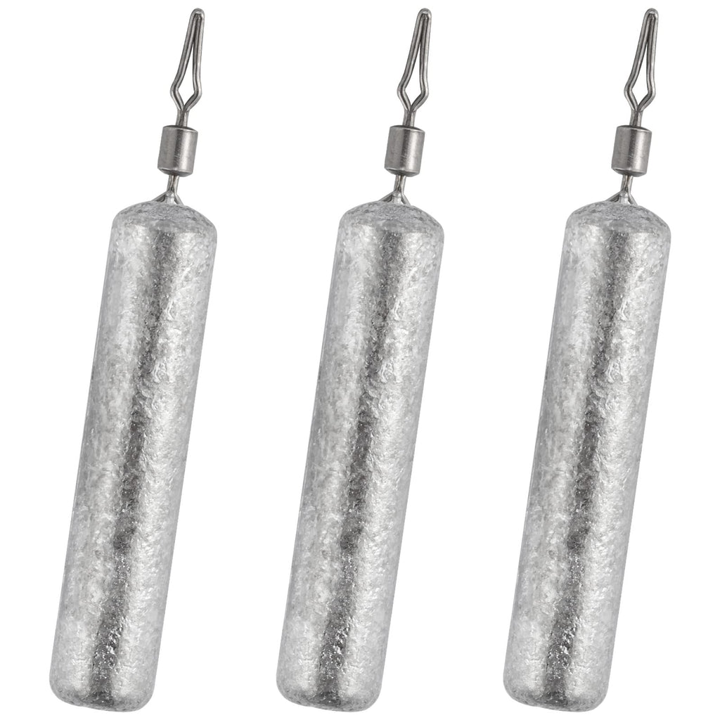Dr.Fish 50 Pack Fishing Drop Shot Weights Lead Fishing Weights Pencil Skinny Sinkers with Barrel Swivels for Freshwater Bass Fishing 1oz