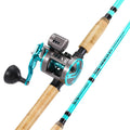 Sougayilang Inshore Fishing Rod Combo with Line Counter Fishing Reel Suitable for Catfish Salmon/Steelhead Striper Bass Fishing - Left Handled