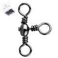 Natufish 3 Way Swivels Fishing Tackle - 25Pcs Three Way Swivel Black T-Turn Barrel Swivel High Strength Connector for Catfish Rigs(Size 7#)