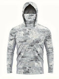 New men's summer minimalist striped printed soft breathable fishing suit long sleeved T-shirt outdoor casual holiday top