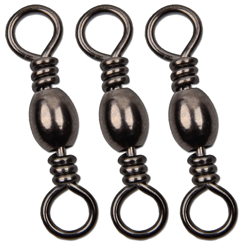 JSHANMEI Fishing Barrel Swivels High Strength Fishing Swivels Solid Ring Fishing Line Connector Copper Stainless Steel Fishing Tackle Accessories for Bass Trout Saltwater Freshwater 2/0 50pcs