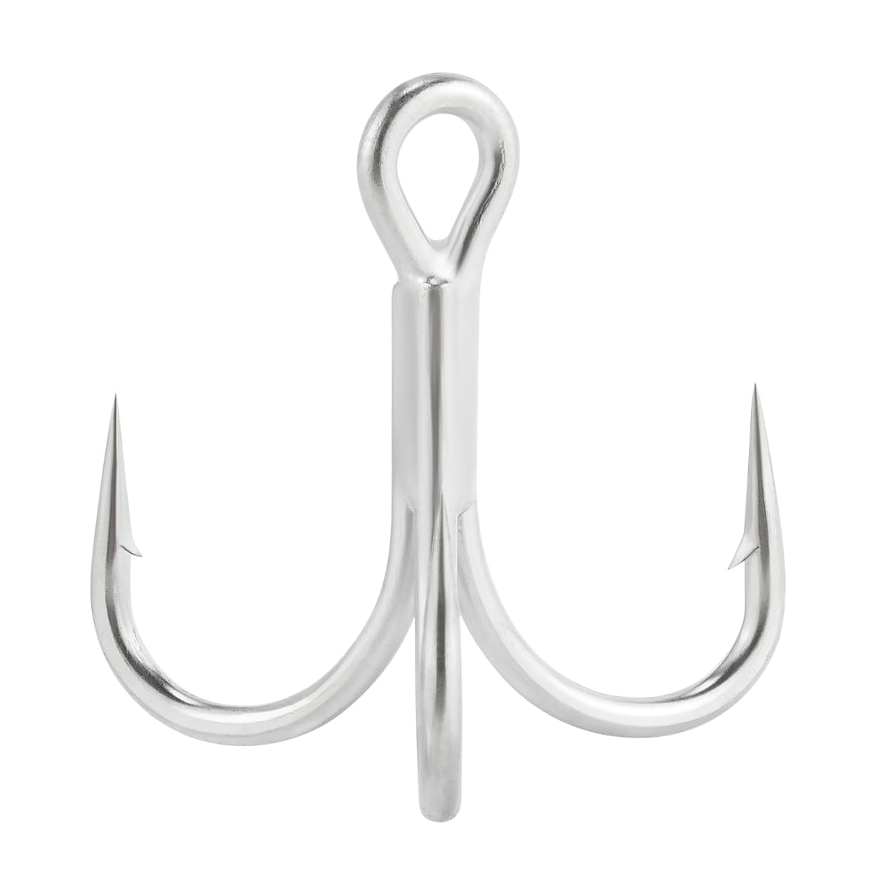 Dr.Fish 30 Pack 4X Treble Hooks OShaugnessy Bend for Saltwater & Frshwater Replacement Round Bend Triple Hooks for Catfish Bass Striper #8