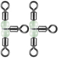 Dr.Fish 20 Pack 3-Way Fishing Swivels with Glow Beads Barrel Swivels Fishing Tackle Rolling Swivel T Shape Stainless Steel Fishing Tackles Catfish Rig 10 * 12