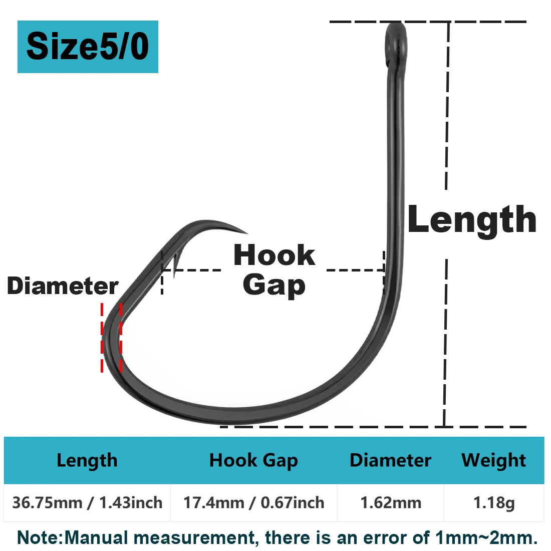 9KM Inline Circle Hook Offset Fishing Hook Saltwater Catfish Hook 25~100Pcs For Rigging Live and Chunk Baits Lure Fishing