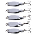 5Pack Fishing Spoons Lures Fishing Spoons Hard Metal Spoon Lures with Treble Hooks for Saltwater Freshwater Fishing 14g/0.49oz (Sliver)