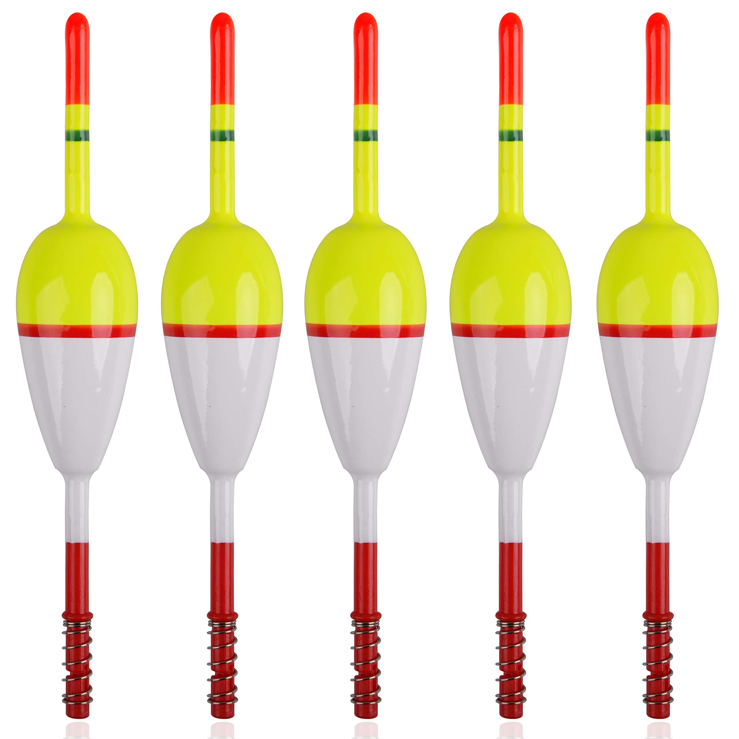 SILANON Wood Slip Bobbers Fishing Floats and Bobbers Spring Oval Stick Slip Floats for Crappie Catfish Trout Panfish Walleyes Fishing 5/10pcs