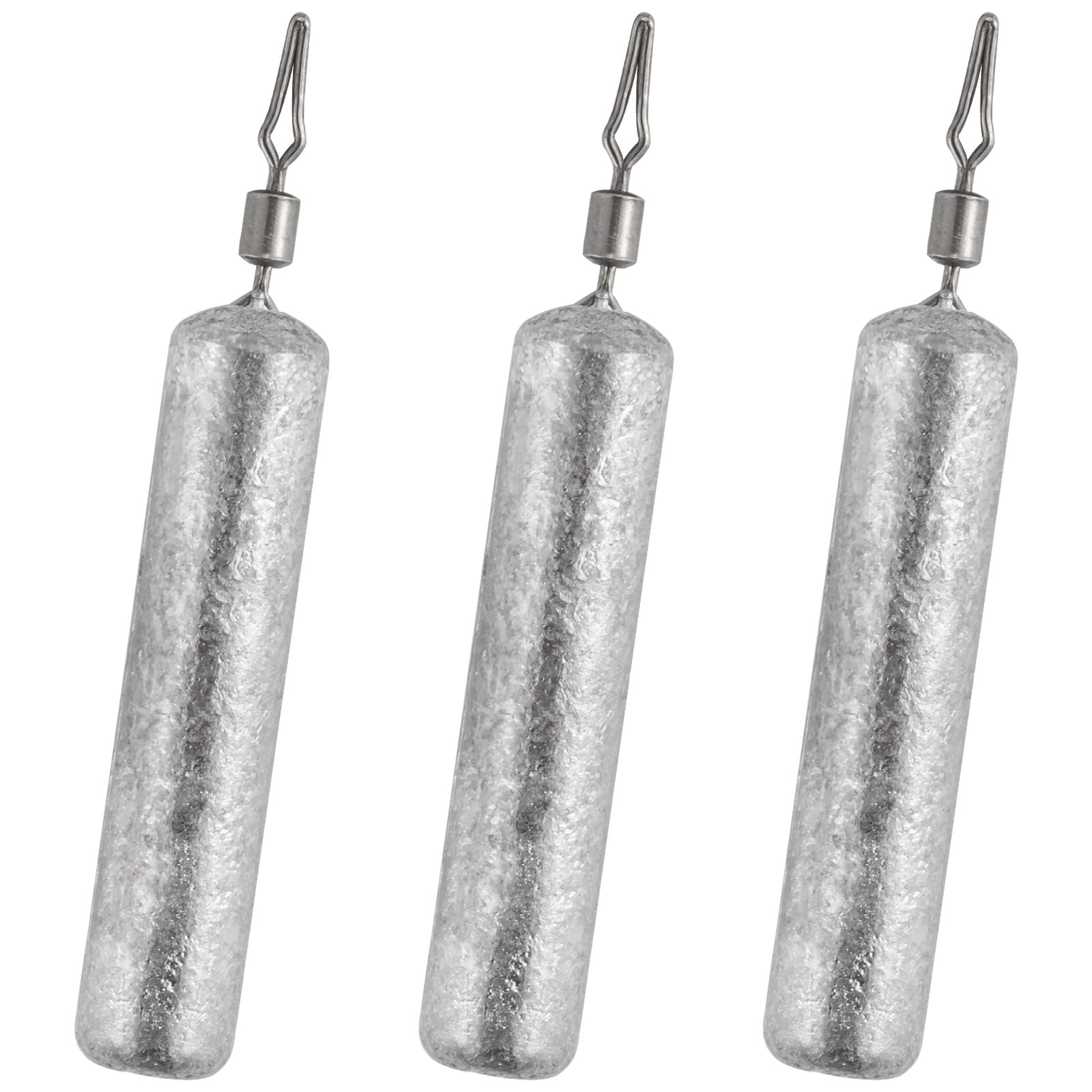 Dr.Fish 50 Pack Fishing Drop Shot Weights Lead Fishing Weights Pencil Skinny Sinkers with Barrel Swivels for Freshwater Bass Fishing 1oz