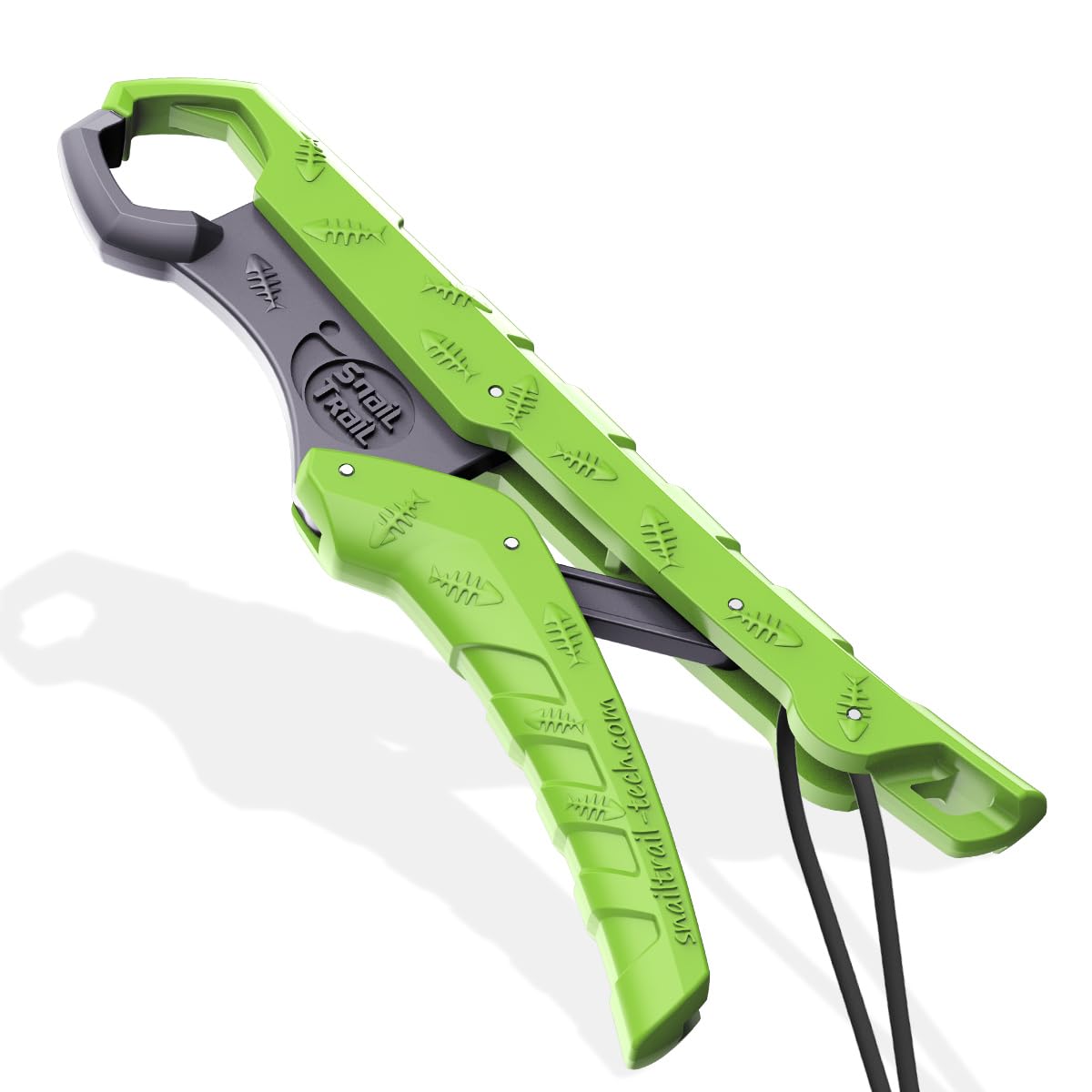 SNAIL TRAIL 7.5/9 Floating Fish Gripper Fishing Grabber Catfish Mouth Pliers Caught Bass Holder Digital Scale Hook Clamp Saltwater Lip Grip Tool with Lanyard Gifts for Men Green-Gray