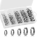 AGOOL Fishing Split Rings Kit -200pcs Stainless Steel Split Rings Double Flattened Hyper Wire Fishing Rings Fishing Lure Rings Saltwater Fishing Lure Connectors Round Solid Rings for Jigging Trolling