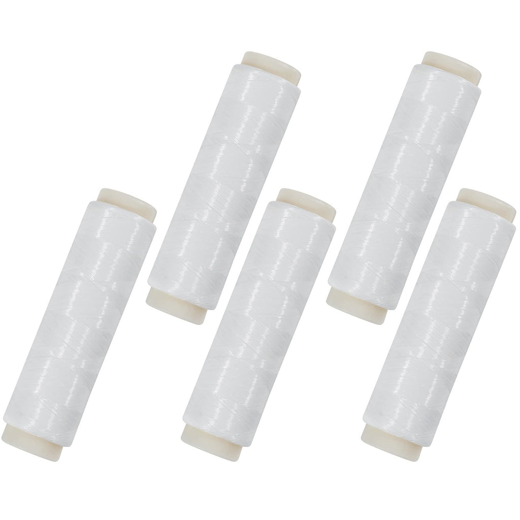 Alwonder 5PCS Fishing Bait Elastic Thread Nylon Invisible Magic Fishing Line Baits Wrap Thread 0.2mm 656FT Per Spool No Knots Required Bait Keeper Stretchy Clear String for Salmon Sturgeon Catfish