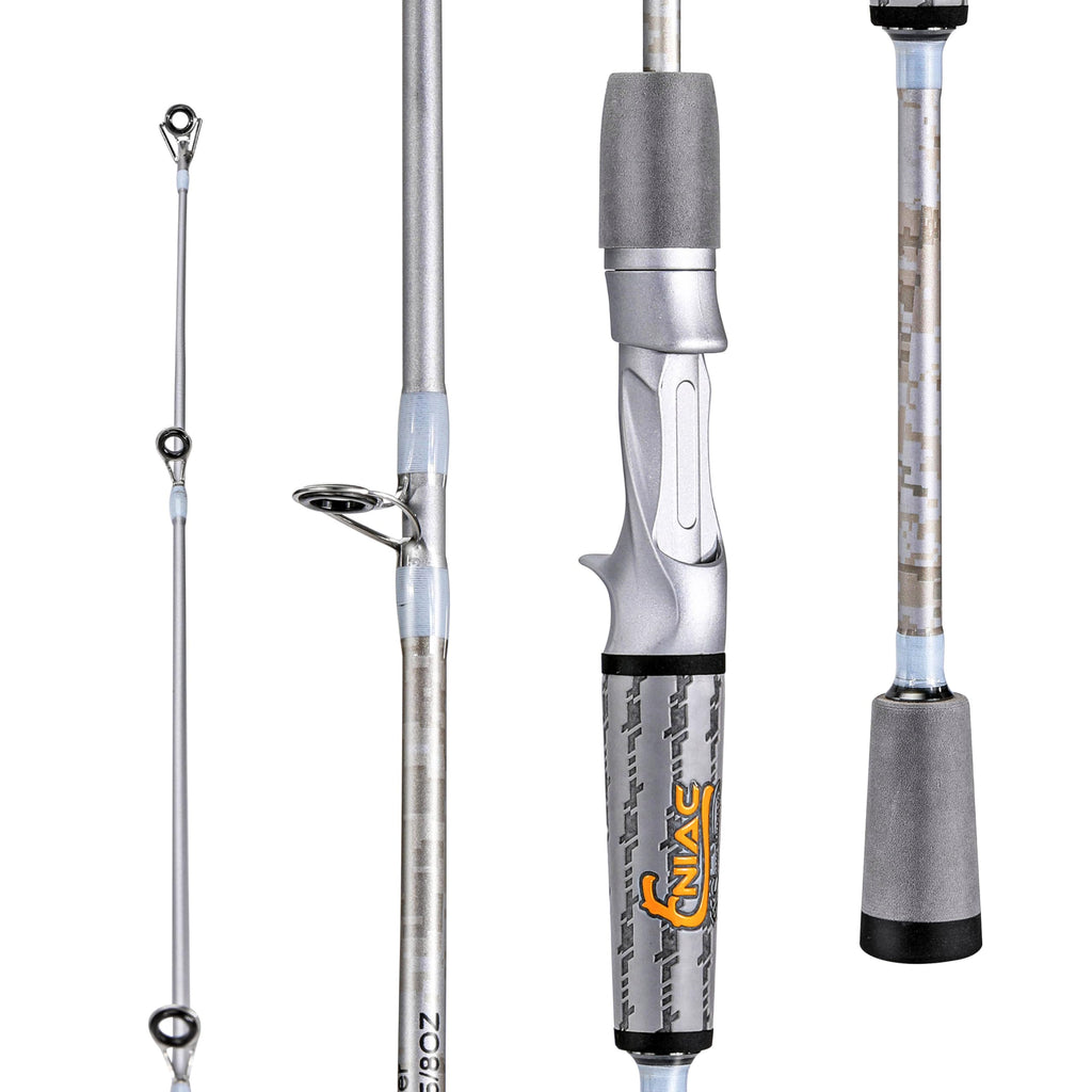 Sougayilang Fishing Pole IM6 Graphite Spinning Rod & Casting Rod - Two Pieces SuperPolymer Handle Fishing Rod for Bass Fishing - Casting- 66"